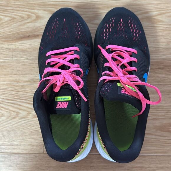 NIKE Big Kids LunarGlide Sneakers 6.5Y 8.5W Blue Black Pink Athleisure Running - Picture 5 of 9